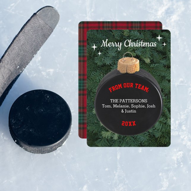 Hockey Fan Personalisiert Ornament Weihnachtskarte Dankeskarte (Von Creator hochgeladen)