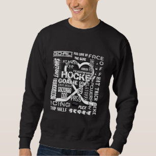 Hockey Fan Words White Logo Sweatshirt