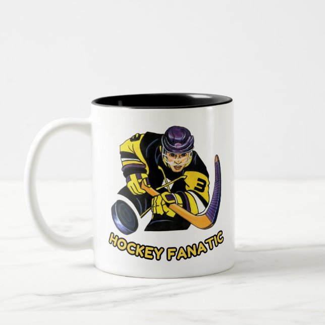 Hockey-Fanatic-Tasse - Bestes Geschenk für Hockey- Zweifarbige Tasse (Links)