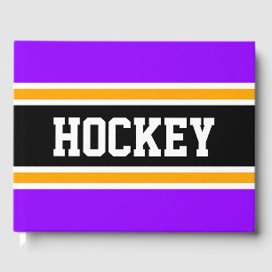 HOCKEY Farbenfrohe, Lila, schwarz-gelbe Racing Str Gästebuch