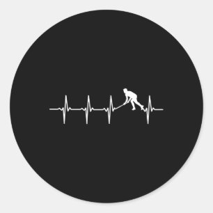 Hockey - Feldhockey-Heartbeat für Hockey-Spieler Runder Aufkleber