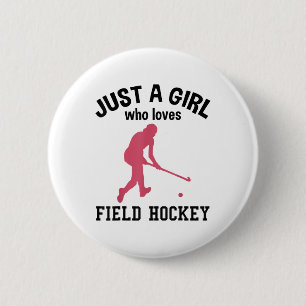 Hockey Feldhockeyspieler Feldhockeyschläger Cool Button