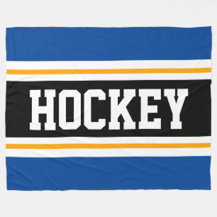 HOCKEY Fett Schwarz-weiß-Gelbe Streifen Fleecedecke