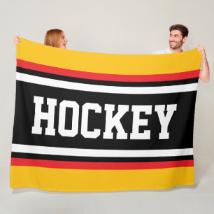 HOCKEY Fette goldene orange rote schwarze weiße St Fleecedecke