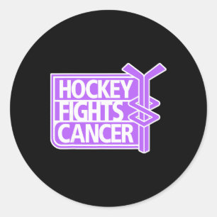 Hockey Fights Cancer T-Shirts Erwachsene Uni Clic Runder Aufkleber