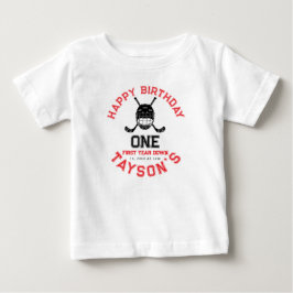 Hockey First Year Down 1st birthday  Baby T-shirt