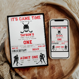 Hockey First Year Down – 1st Birthday  Einladung