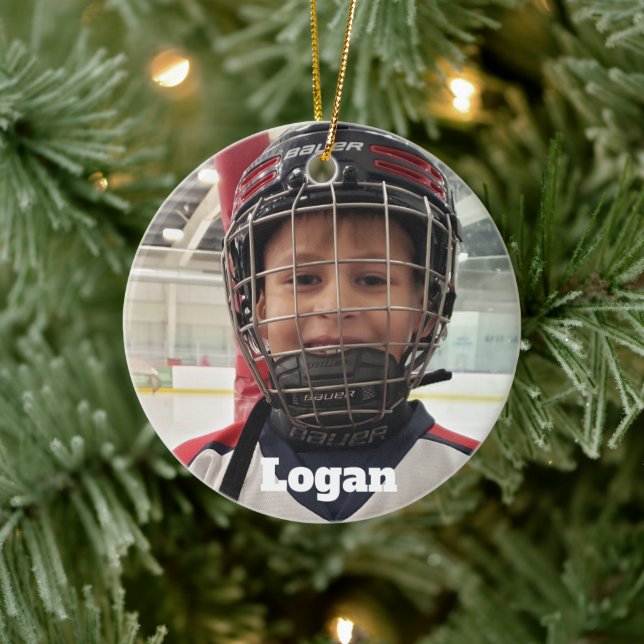 Hockey Foto Ornament (Baum)