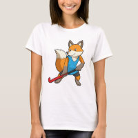 Hockey-Fox mit Hockey-Schläger