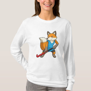 Hockey-Fox mit Hockey-Schläger T-Shirt