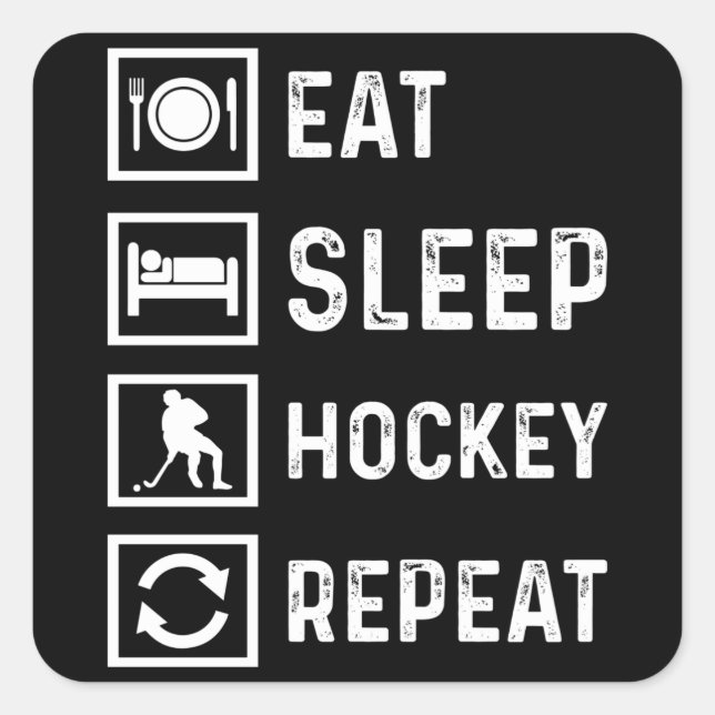 Hockey Funny Ice Hockey Spieler Field Geschenk Ide Quadratischer Aufkleber (Vorderseite)