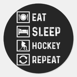 Hockey Funny Ice Hockey Spieler Field Geschenk Ide Runder Aufkleber