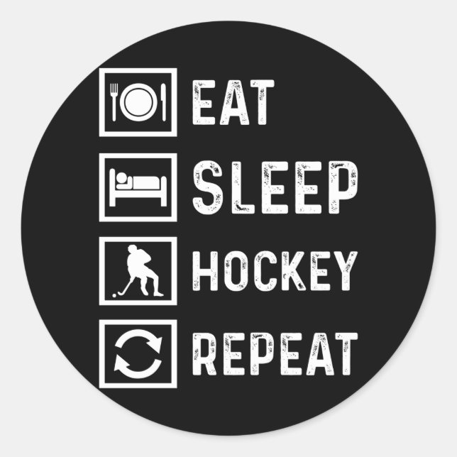 Hockey Funny Ice Hockey Spieler Field Geschenk Ide Runder Aufkleber (Vorderseite)
