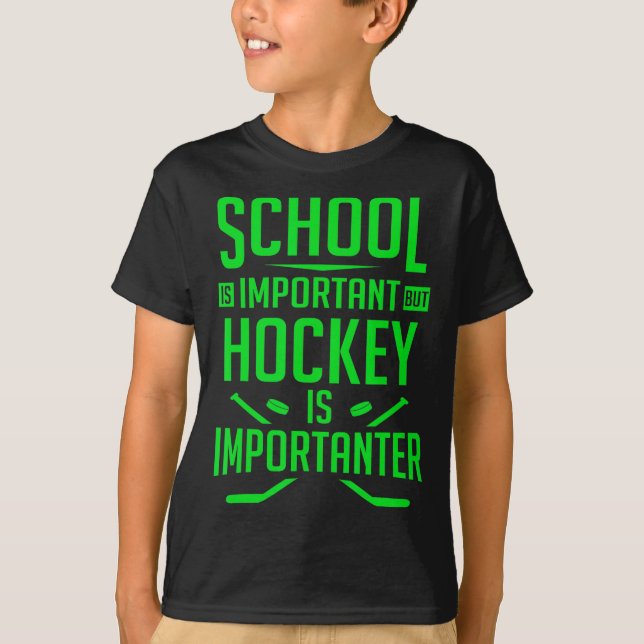 Hockey für Jungen 8-12 Eishockey-Spieler T-Shirt (Vorderseite)