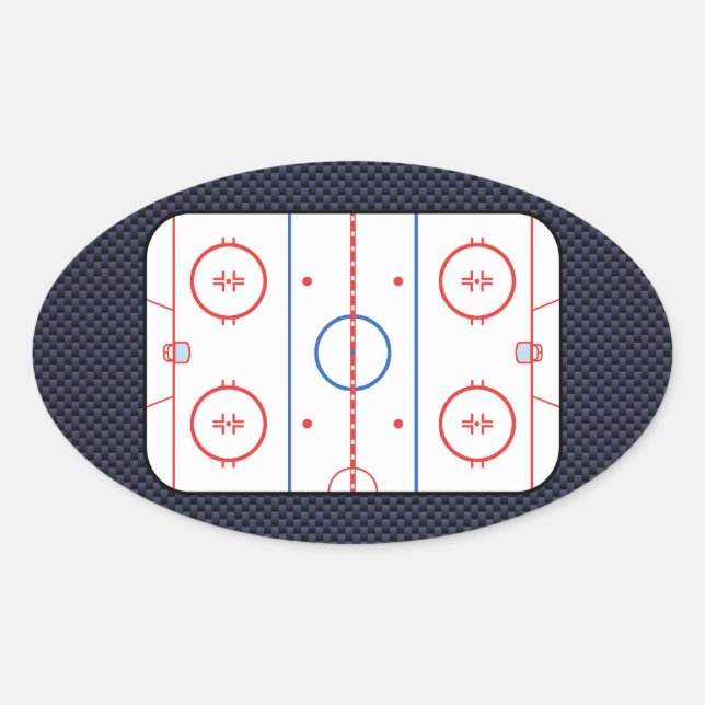 Hockey Game Companion Carbon Fiber Style Ovaler Aufkleber (Vorderseite)