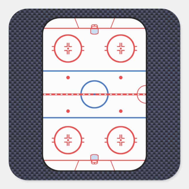 Hockey Game Companion Carbon Fiber Style Quadratischer Aufkleber (Vorderseite)
