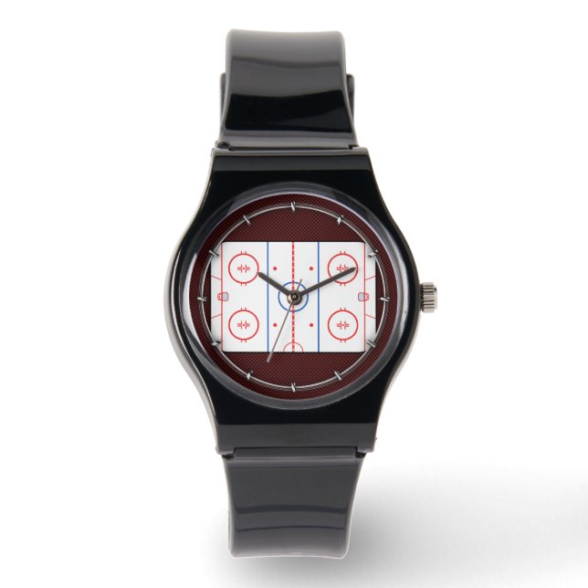 Hockey Game Companion Rink Diagramm Armbanduhr (Vorderseite)