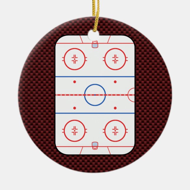 Hockey Game Companion Rink Diagramm Keramikornament (Vorne)