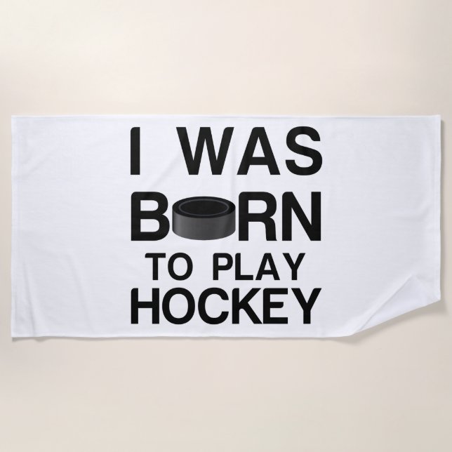 Hockey-Geboren Strandtuch (Vorderseite)