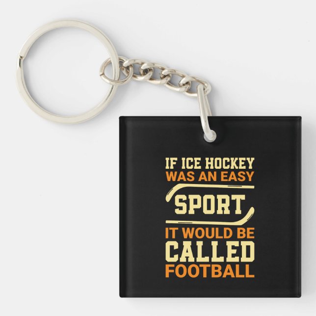 Hockey gegen Fußball Schlüsselanhänger (Vorderseite)
