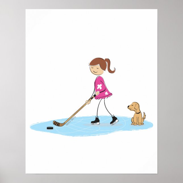 Hockey Girl Cartoon Poster (Vorne)