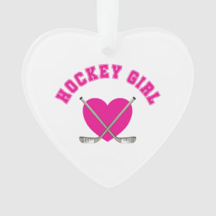 Hockey Girl Coeur rose
