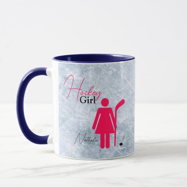 Hockey Girl Hot Pink Tasse (Links)