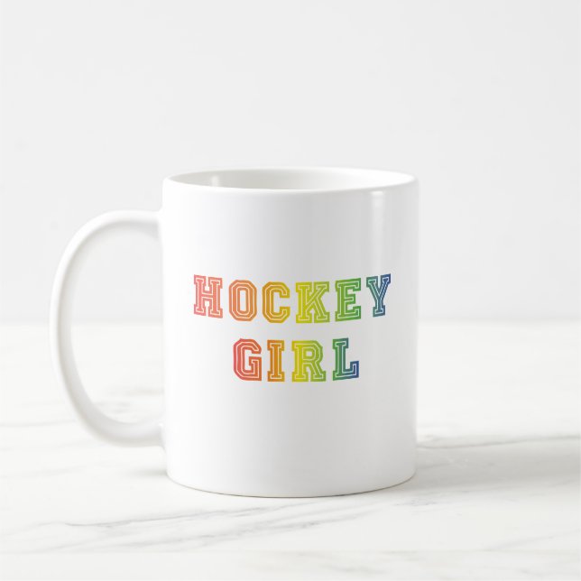 Hockey Girl Rainbow Kaffeetasse (Links)