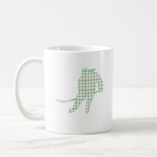 Hockey Girl Skater Silhouette Green Kariert Kaffeetasse
