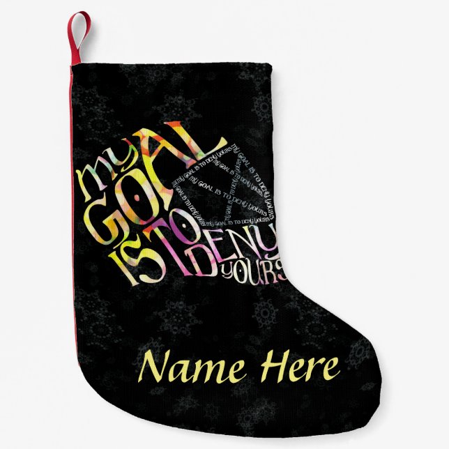 Hockey Goalie Calligram Weihnachts-Strumpf Kleiner Weihnachtsstrumpf (Vorderseite)