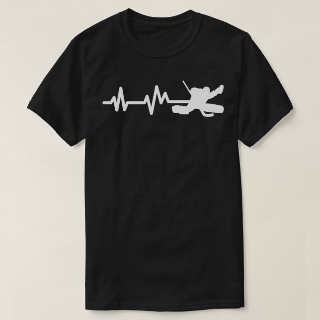 Hockey Goalie Heartbeat Eishockey Goalie T-Shirt (Design vorne)