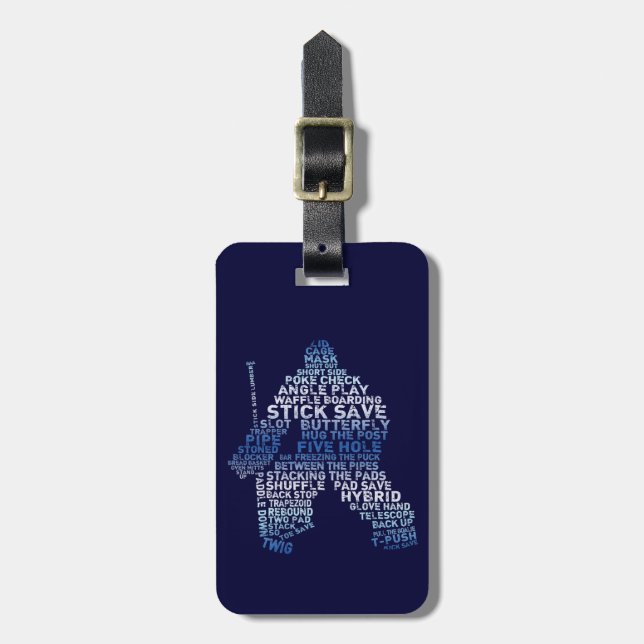 Hockey Goalie Luggage Tag Gepäckanhänger (Vorderseite vertikal)
