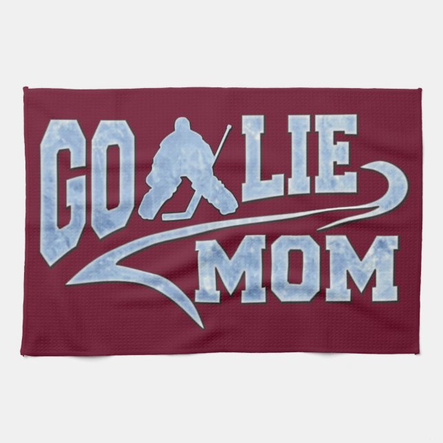 Hockey Goalie Mama Athletic Schwanz Geschirrtuch (Horizontal)
