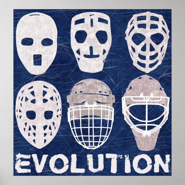 Hockey Goalie Mask Evolution Poster (Vorne)