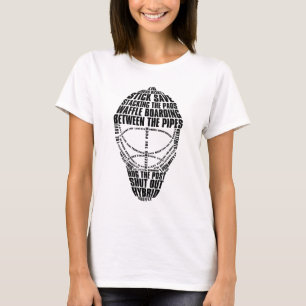 Hockey Goalie Maske Word Art mit Name & Nummer T-Shirt