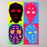 Hockey Goalie Masken Pop Art Poster<br><div class="desc">Coole, farbenfrohe Pop-Art-Stil Vintag Eishockey-Goalie Masken. Ideal für Hockeyspieler und Fans! Großartig auf einem T - Shirt, auf Hoodie oder auf vielen großartigen Geschenkideen, wie z.B. Handykoffer, Laptop- und Pad-Ärmel, Schürze, Tasse, Taschen und vieles mehr. Sie können jedes Design anpassen, indem Sie Ihren eigenen Text hinzufügen, oder das Design ändern,...</div>