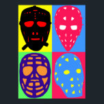 Hockey Goalie Masken Pop Art Poster<br><div class="desc">Coole, farbenfrohe Pop-Art-Stil Vintag Eishockey-Goalie Masken. Ideal für Hockeyspieler und Fans! Großartig auf einem T - Shirt, auf Hoodie oder auf vielen großartigen Geschenkideen, wie z.B. Handykoffer, Laptop- und Pad-Ärmel, Schürze, Tasse, Taschen und vieles mehr. Sie können jedes Design anpassen, indem Sie Ihren eigenen Text hinzufügen, oder das Design ändern,...</div>