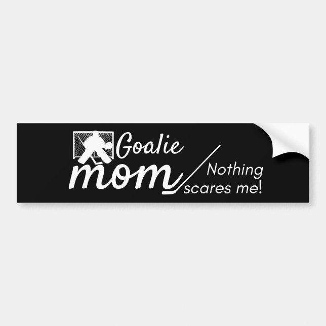 Hockey Goalie Mom bumper sticker not scared black Autoaufkleber (Vorne)