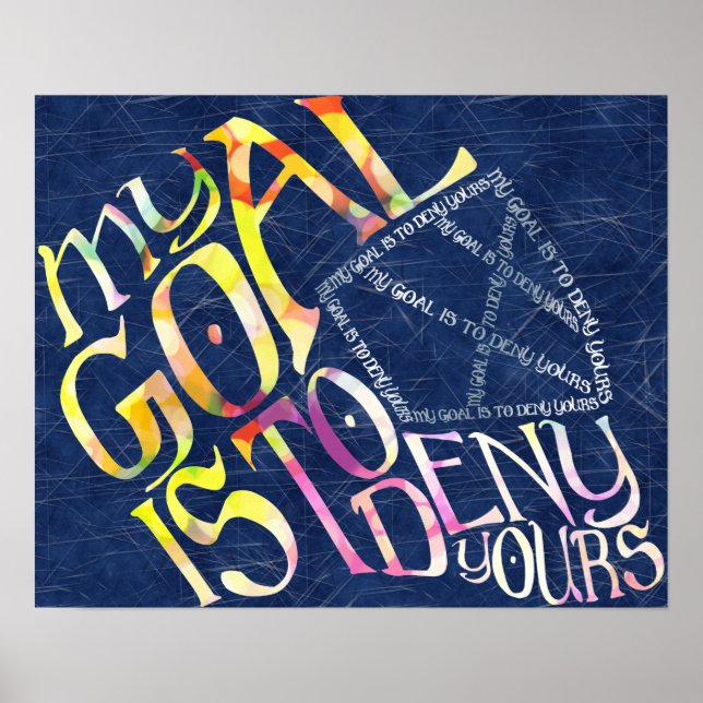 Hockey Goalie My Goal Typografy Poster (Vorne)
