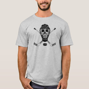Hockey Goalie Skull and Sticks T-shirt
