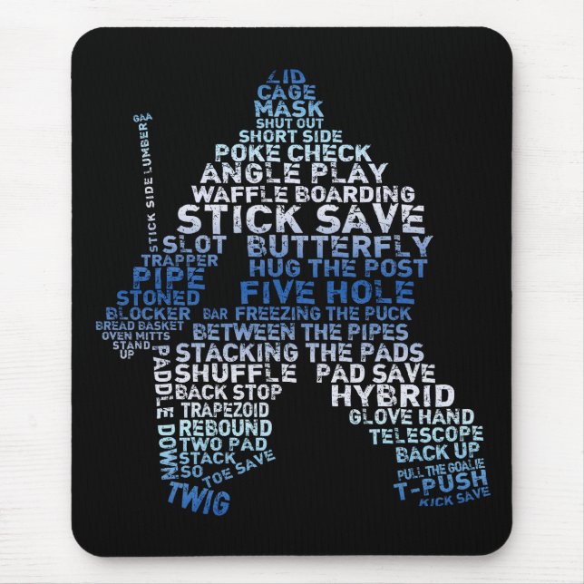 Hockey Goalie Text Mousepad (Vorne)
