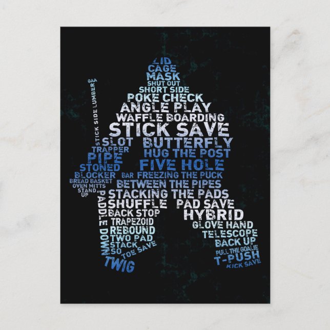 Hockey Goalie Text Post Card Postkarte (Vorderseite)