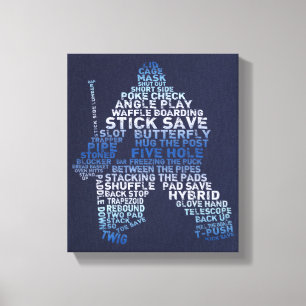 Hockey Goalie Typografie Canvas Print Leinwanddruck