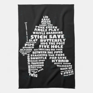 Hockey Goalie Typografie Küchentuch