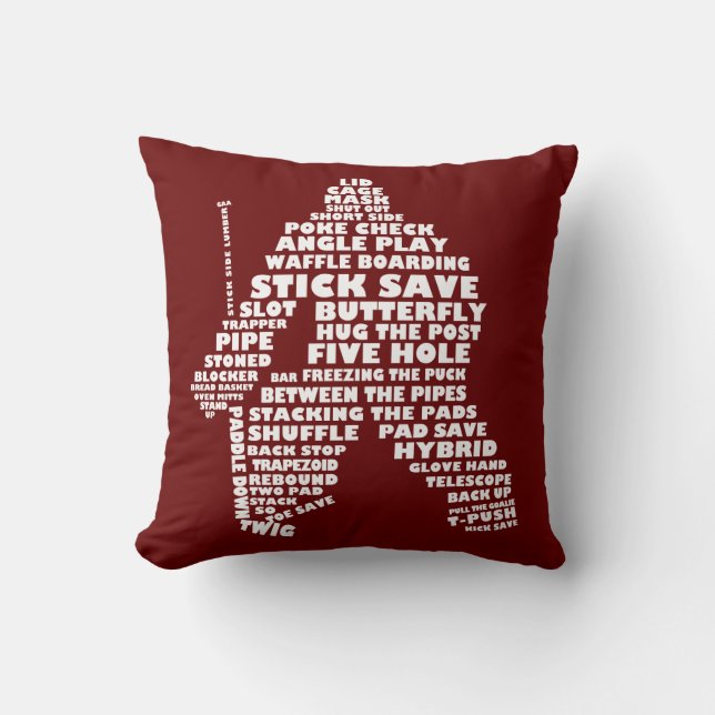 Hockey Goalie Typografy Design Kissen (Vorderseite)