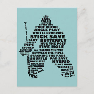 Hockey Goalie Typografy Postcard Postkarte