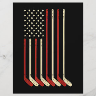 Hockey Goalie USA Flag Hockey Stick Eishockey Briefbogen