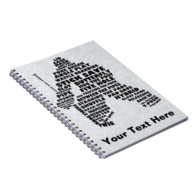 Hockey Goalie Word Art Notizblock (Rechte Seite)