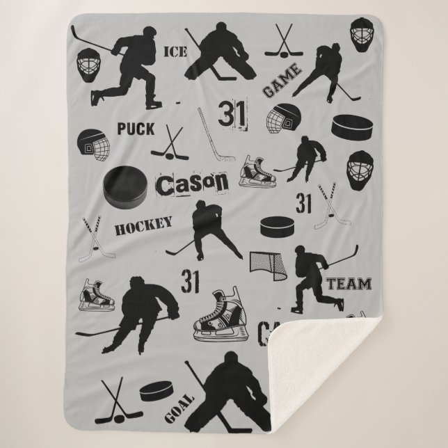 HOCKEY Grosse couverture Sherpa Personnalisée (Devant)
