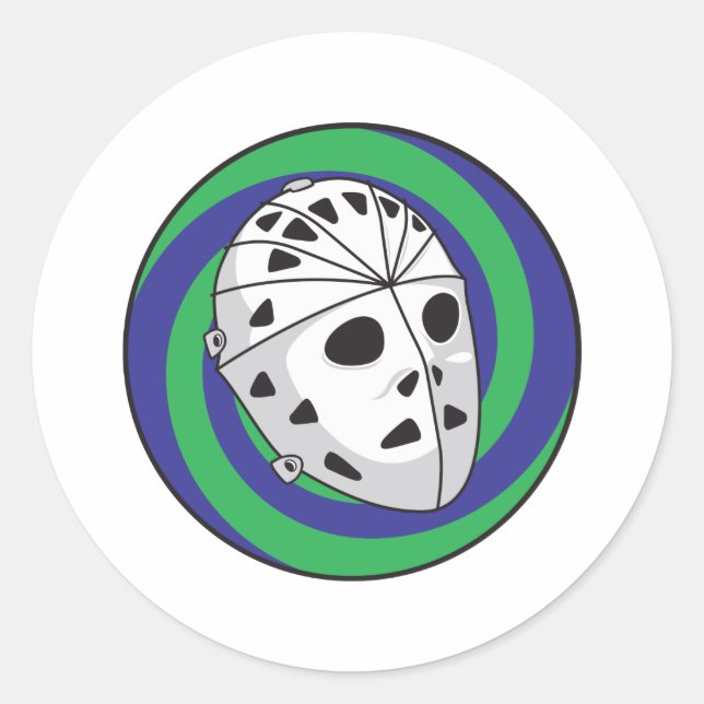 Hockey-Gürtelmaske Runder Aufkleber (Vorderseite)